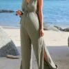 SHEIN Maternity Knot Waist Split Thigh Jumpsuit -Curated Swimwear 1680758898652e351d0a53d77160c1997a82980c92 thumbnail 405x552