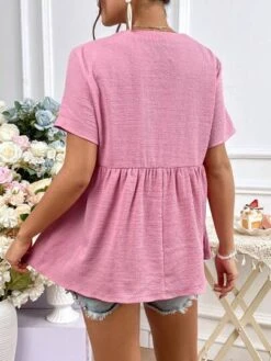 SHEIN Maternity Button Front Peplum Blouse