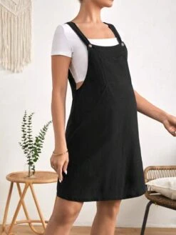 SHEIN Maternity Solid Overall Dress Without Tee -Curated Swimwear 16808331139292fccfbb59c016aa8e4fe3f475c3ce thumbnail 405x552