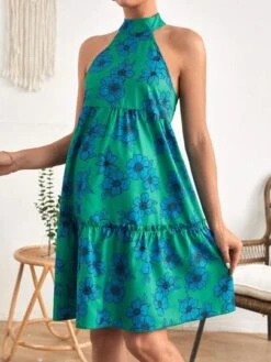 SHEIN Maternity Floral Print Ruffle Hem Halter Dress -Curated Swimwear 1680833301ee666e6b71a1de2c65ef74135a24b915 thumbnail 405x552