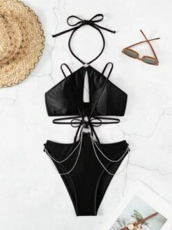 BOUDOIRCORE Ring Linked Chain Decor Halter Bikini Swimsuit -Curated Swimwear 16808523032f508f5295b7b1c5bf2c1902221dfd9f thumbnail 405x552