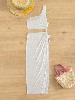 One Shoulder Drawstring Side Cover Up -Curated Swimwear 168086423987bc63b0df01dd186cb2a216ed5583a2 thumbnail 405x552