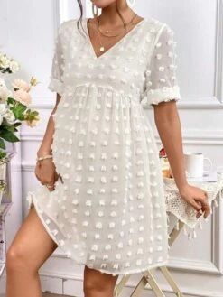 SHEIN Maternity Swiss Dot Smock Dress -Curated Swimwear 168092592741597fd01882655a99560acb10f04ba0 thumbnail 405x552