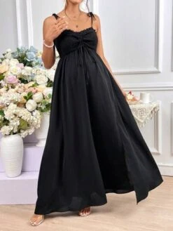 SHEIN Maternity Tie Shoulder Drawstring Front Split Thigh Cami Dress -Curated Swimwear 16809294428819f4a288788000a390b8edd2051ee2 thumbnail 405x552