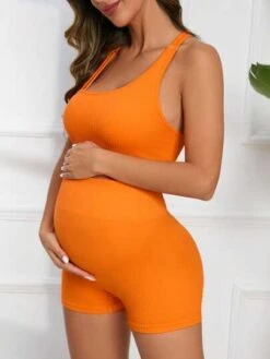 SHEIN Maternity Solid Asymmetrical Neck Top & Biker Shorts -Curated Swimwear 16810926279167a90551914284ce4b50695673f7e0 thumbnail 405x552