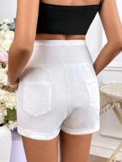 SHEIN Maternity Wideband Waist Roll Up Hem Shorts