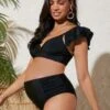 SHEIN Maternity Ruffle Trim High Waist Bikini Swimsuit -Curated Swimwear 16811123706edbde06c85fdd0f88203b2994a17d44 thumbnail 405x552