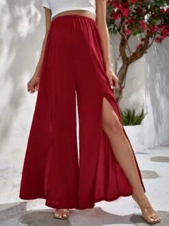 SHEIN Maternity Split Thigh Wide Leg Pants -Curated Swimwear 168111321227a79c9094959879fb43b361e1fb93cb thumbnail 405x552