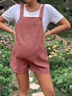 SHEIN Maternity Solid Overall Romper Without Tee -Curated Swimwear 16811378748bd44d4162096cf26a509db8bc9b111e thumbnail 405x552