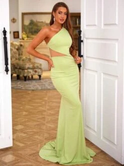 LOVE&LEMONADE One Shoulder Backless Mesh Panel Mermaid Hem Formal Dress -Curated Swimwear 16811921774e87a5153b19a87dedad3d92134e2d33 thumbnail 405x552