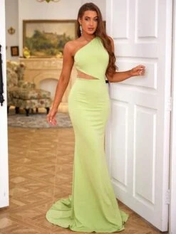 LOVE&LEMONADE One Shoulder Backless Mesh Panel Mermaid Hem Formal Dress -Curated Swimwear 1681192274e03ea060e2daab49ad8f7dbdd73fb3ee thumbnail 405x552