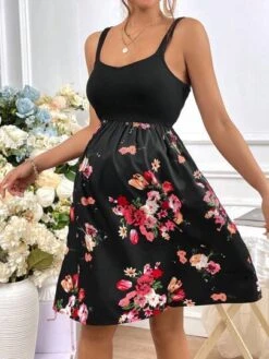 SHEIN Maternity Floral Print Cami Dress -Curated Swimwear 16812719438eb50da7605309b63417e36ed6b5b3e4 thumbnail 405x552