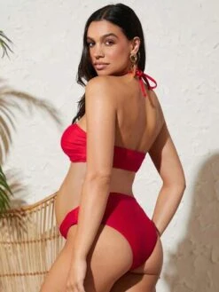 SHEIN Maternity Crisscross Halter Bikini Swimsuit With Beach Pants -Curated Swimwear 1681281332adef9345093e5b1b18292b9a0d59fa0d thumbnail 405x552