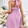 SHEIN Maternity Ditsy Floral Print Crisscross Tie Backless Halter Dress -Curated Swimwear 16812971016952266e17c061abc61d616e673f8dfa thumbnail 405x552