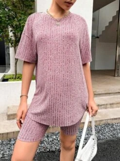 SHEIN Maternity Drop Shoulder Tee & Biker Shorts -Curated Swimwear 1681354390fb657abc89bc8858405a689ccf71a81a thumbnail 405x552