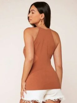 SHEIN BASICS Maternity Solid Halter Top