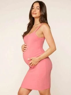 SHEIN BASICS Maternity Solid Cami Dress -Curated Swimwear 1681357638b3f23bc42265917f3d94c0b293a8e378 thumbnail 405x552