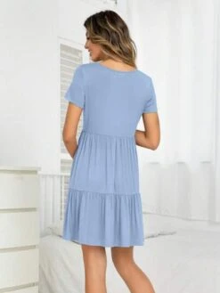 DEARCASE Maternity Ruffle Hem Smock Dress