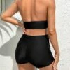SHEIN Maternity Contrast Mesh Halter Bikini Swimsuit
