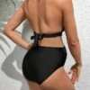 SHEIN Maternity Solid Halter High Waisted Bikini Swimsuit -Curated Swimwear 168143566991c80bd00c653767561314059a201168 thumbnail 405x552