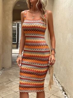 SHEIN VCAY Chevron Print Bodycon Dress -Curated Swimwear 1681438930bb928dc6b67eeb92401a6bef9ed4cf17 thumbnail 405x552