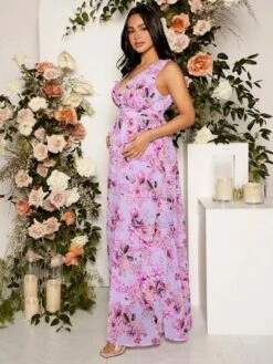 SHEIN Maternity Floral Print Split Thigh Dress -Curated Swimwear 1681441126571335ee9ed72fbdef888527a98d1826 thumbnail 405x552