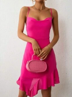 SHEIN Privé Draped Collar Ruffle Hem Cami Dress -Curated Swimwear 168144174384942824635a6d5c89f1faef9d64ef75 thumbnail 405x552