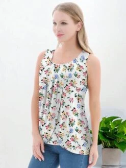 Maternity Floral Print Nursing Tank Top -Curated Swimwear 1681456804589177494e051d9fd08f73311843dd2f thumbnail 405x552