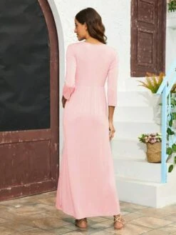 Maternity 1pc Solid Surplice Neck Dress