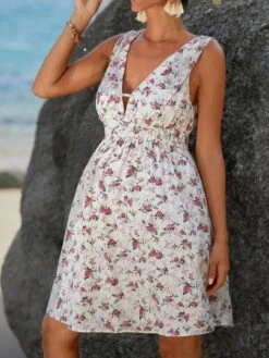 SHEIN Maternity Allover Floral Print Plunging Neck Dress -Curated Swimwear 1681615742ed82d47752def2ec4effce83b8a9a67e thumbnail 405x552