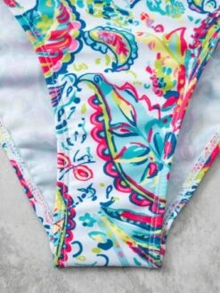 Paisley Print Ruffle Trim One Piece Swimsuit -Curated Swimwear 168169393502963c84af826eba8172fd6210a42ac1 thumbnail 405x552