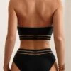 BOUDOIRCORE Contrast Mesh Halter Bikini Swimsuit