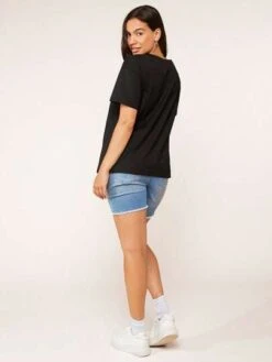 SHEIN BASICS Maternity 100% Cotton V-neck Drop Shoulder Solid Tee -Curated Swimwear 1681700990e336bc20c034d7bcb2331f80b2bcd38e thumbnail 405x552