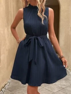 SHEIN Clasi Frill Neck Hidden Pocket Belted Dress -Curated Swimwear 16817820806dc3c6f4a41e20e814927379ec17fdda thumbnail 405x552