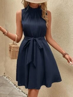 SHEIN Clasi Frill Neck Hidden Pocket Belted Dress -Curated Swimwear 16817820837a56526618b1c476e7fcfc7e22b81e82 thumbnail 405x552