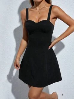 SHEIN PETITE Solid Bustier Cami Dress -Curated Swimwear 1681784485ca8bc710a935ffad88ce6a7021662a7c thumbnail 405x552