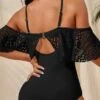 Contrast Lace Ruffle Trim Cold Shoulder One Piece Swimsuit -Curated Swimwear 168195448167f9d0acb9f9ea330c6efa50cd5caa4b thumbnail 405x552