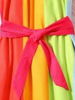 SHEIN VCAY Rainbow Striped Print Belted Halter Dress -Curated Swimwear 168197270653c27b682472cbe738e2a2e3a3309fb6 thumbnail 405x552