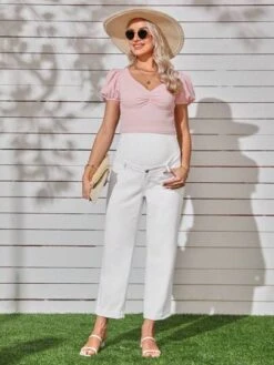 SHEIN Maternity Adjustable Wideband Waist Straight Leg Jeans -Curated Swimwear 168197592047c385ef8901034553da18bf47344655 thumbnail 405x552