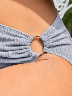 SHEIN Maternity Solid Ring Linked Bikini Swimsuit -Curated Swimwear 1682048544c9530814dffe58570b788f4acb83ee50 thumbnail 405x552