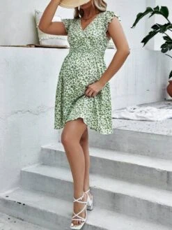 SHEIN Maternity Ditsy Floral Print Ruffle Trim Dress -Curated Swimwear 1682049888f0cf19860bbacc088bcd068130d3c76b thumbnail 405x552