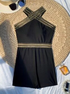 Contrast Mesh Criss Cross One Piece Swimsuit -Curated Swimwear 1682144724b743e722412e1dec18403ab2168fc0c4 thumbnail 405x552