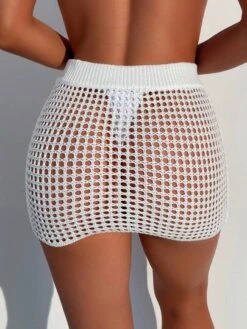 Hollow Out Crochet Cover Up Skirt Without Bikini Bottom
