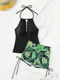 Tropical Print Halter Bikini Swimsuit -Curated Swimwear 16823020857ebf6c71db3967b73b17487ed834dc8b thumbnail 405x552