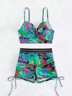 Tropical Print Push Up Shorts Bikini Swimsuit -Curated Swimwear 1682302738c8920dd31275d3dda3e64cb2e6d15bfa thumbnail 405x552