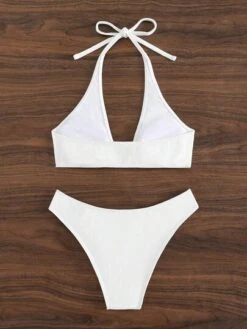Textured Bikini Set Heart-Ring Halter Wireless Bra & Bikini Bottom 2 Piece Swimsuit -Curated Swimwear 168230486177cc125776198e0a801ba217452efe75 thumbnail 405x552