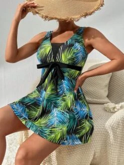 SHEIN Tropical Print Knot Front One Piece Swimsuit -Curated Swimwear 1682388069654b483b74429f7e9bccfd81d9a9eff7 thumbnail 405x552