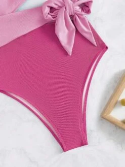 Two Tone Cut Out Knot Side One Shoulder One Piece Swimsuit -Curated Swimwear 1682990468a4ae299b61c626d0f98439f07e95228c thumbnail 405x552