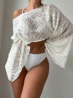 Hollow Out Crochet Cover Up Without Bikini Set -Curated Swimwear 16829920525393ddfa26c68e5916ff11197d2a4a80 thumbnail 405x552