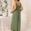 DEARCASE Maternity Solid Wide Leg Cami Jumpsuit
